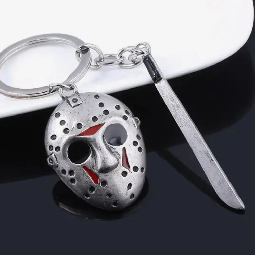 Men’s Jason Vorhees Silver Pendant Bag Charm Keychain